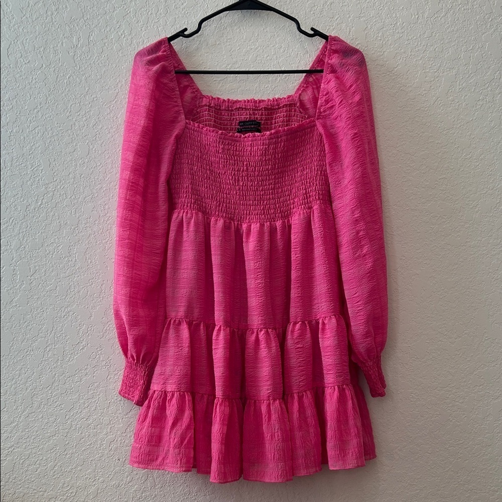 Urban Outfitters Vibrant Pink Long Sleeve Dress - Picture 3 of 8